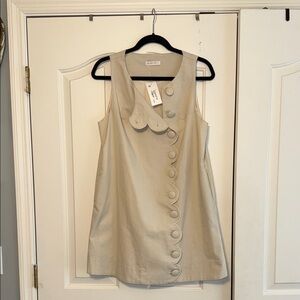 Elegant Beige Sleeveless Mini Dress